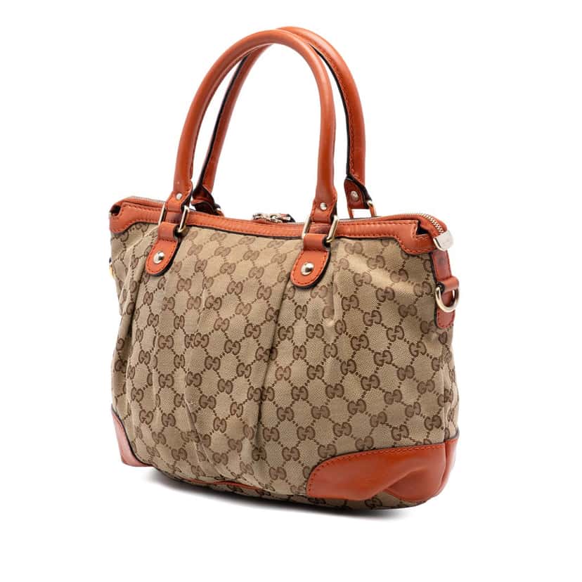 Gucci GG Canvas Sukey Satchel Beige Very good condition - Back View