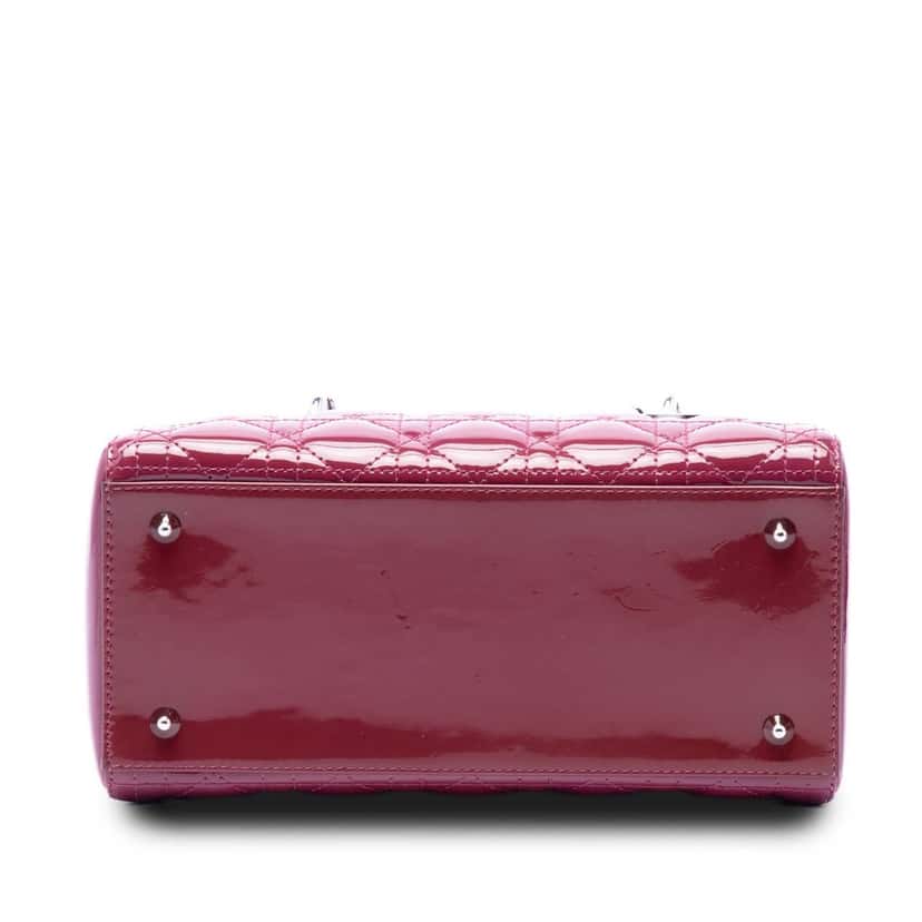 Dior Medium Patent Cannage Lady Dior Pink Leather Very good condition - Inside View