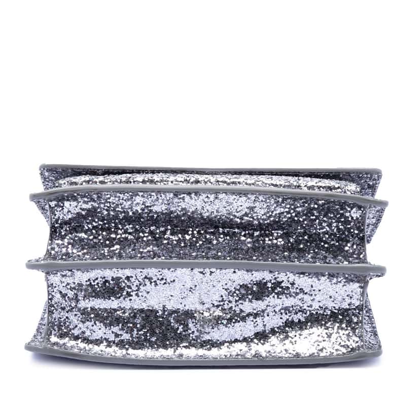 Saint Laurent Small Glitter Leather Monogram Sunset Crossbody Silver Leather Very good condition - Inside View