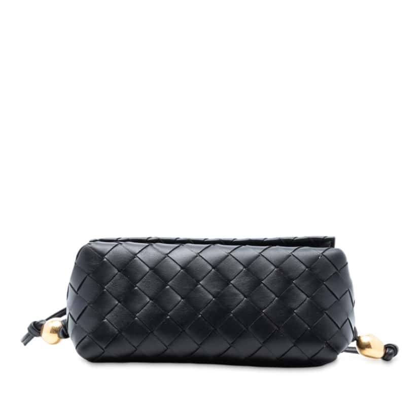 Bottega Veneta Nappa Intrecciato Pouch On Strap Crossbody Black Leather Very good condition - Inside View
