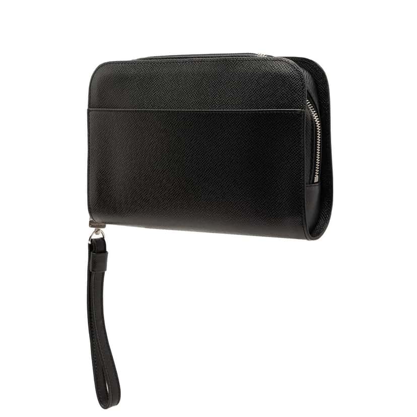 Louis Vuitton Taiga Pochette Baikal Black Leather Very good condition - Back View