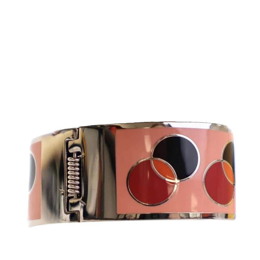 Fendi Enamel Fendista Hinged Bracelet Pink Very good condition - Back View