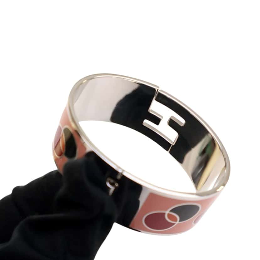 Fendi Enamel Fendista Hinged Bracelet Pink Very good condition - Box View