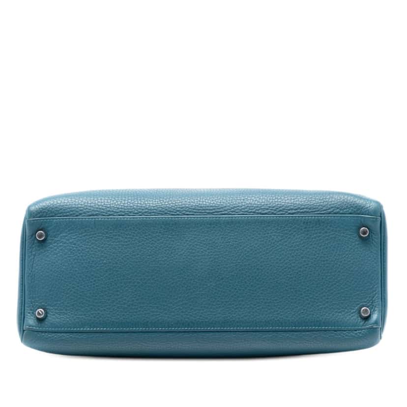 Hermès Clemence Kelly II Retourne 35 Blue Leather Very good condition - Inside View