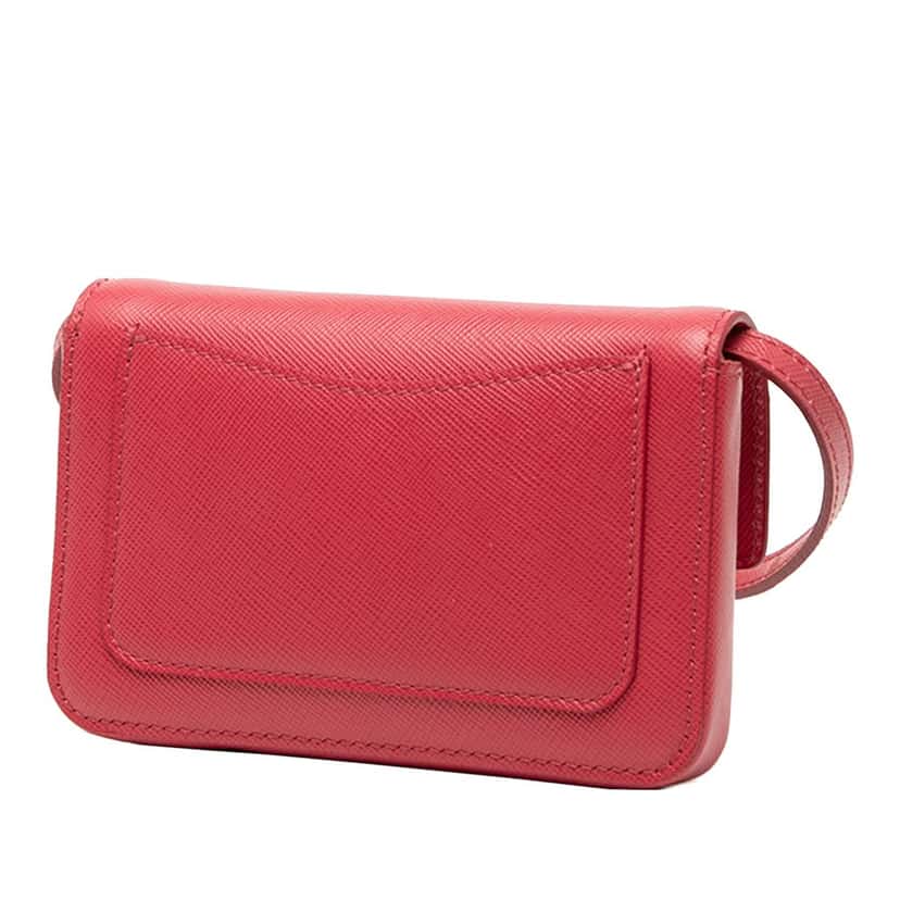 Prada Saffiano Crossbody Red Leather Very good condition - Back View
