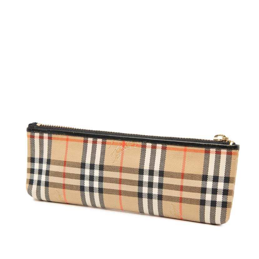 Burberry Haymarket Check Canvas Pencil Case Beige Very good condition - Back View