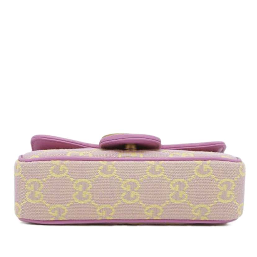 Gucci Super Mini GG Marmont Matelasse GG Canvas Flap Crossbody Purple Very good condition - Inside View