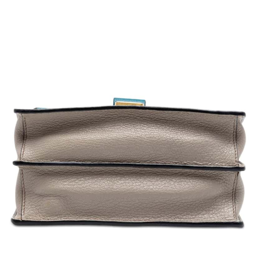 Miu Miu Bicolor Goatskin Madras Crossbody Blue Leather Very good condition - Inside View