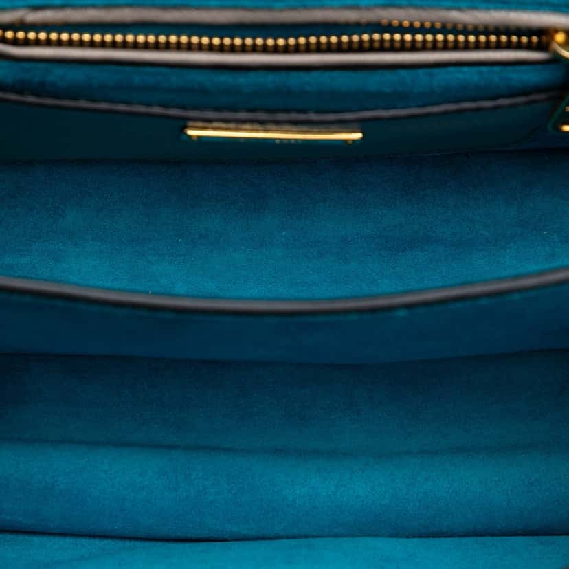 Miu Miu Bicolor Goatskin Madras Crossbody Blue Leather Very good condition - Model View