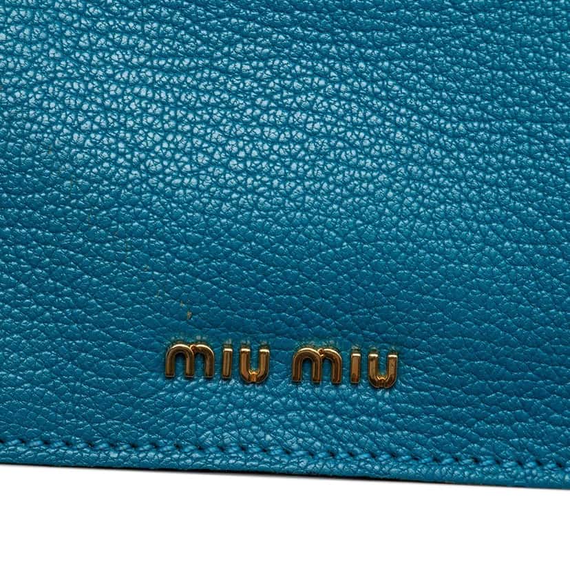 Miu Miu Bicolor Goatskin Madras Crossbody Blue Leather Very good condition - Box View