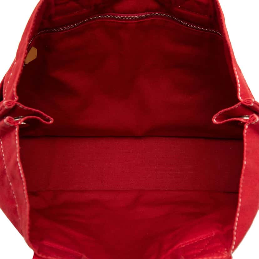 Hermès Canvas Sac Deauville MM Red Very good condition - Model View