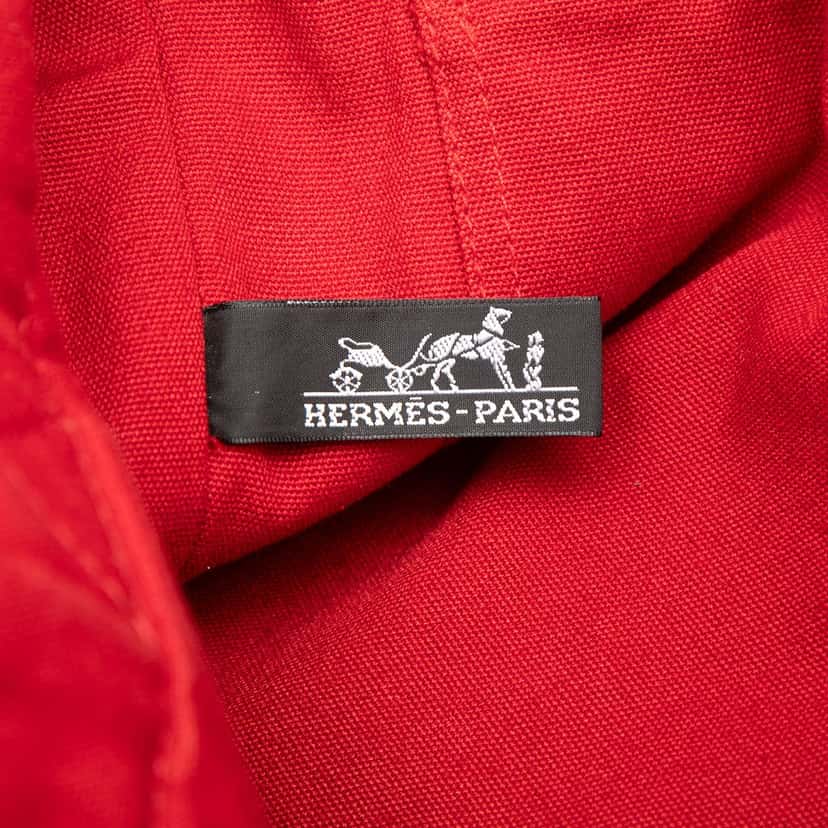 Hermès Canvas Sac Deauville MM Red Very good condition - Box View