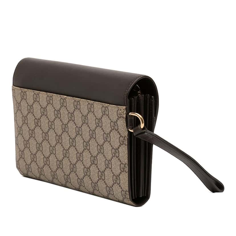 Gucci GG Supreme Clutch Beige Very good condition - Back View