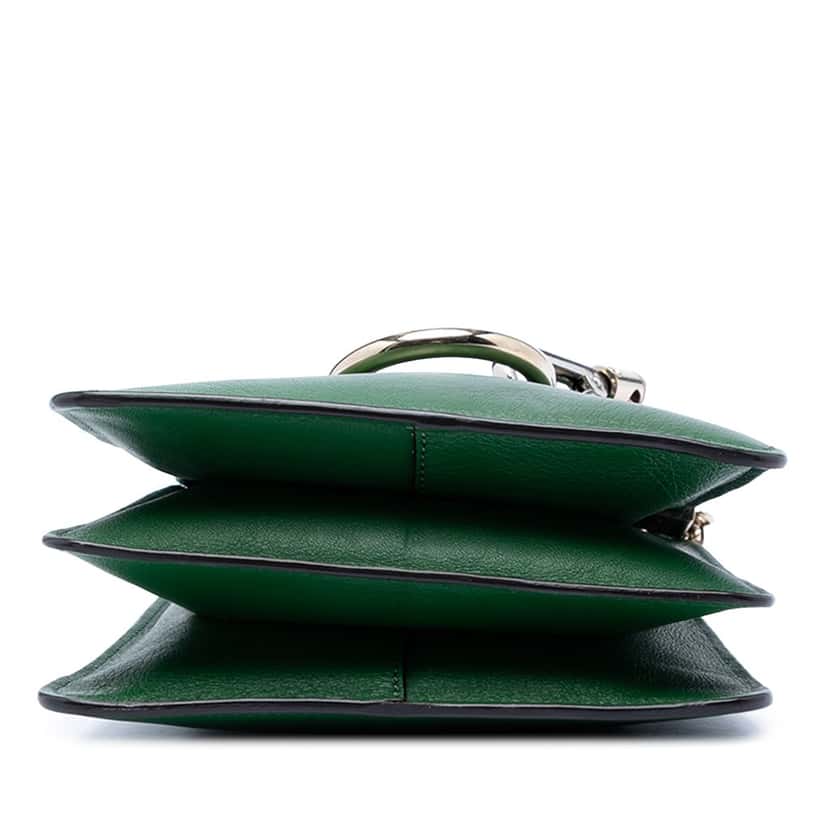 Chloé Mini Calfskin and Suede Faye Bracelet Bag Green Leather Very good condition - Inside View