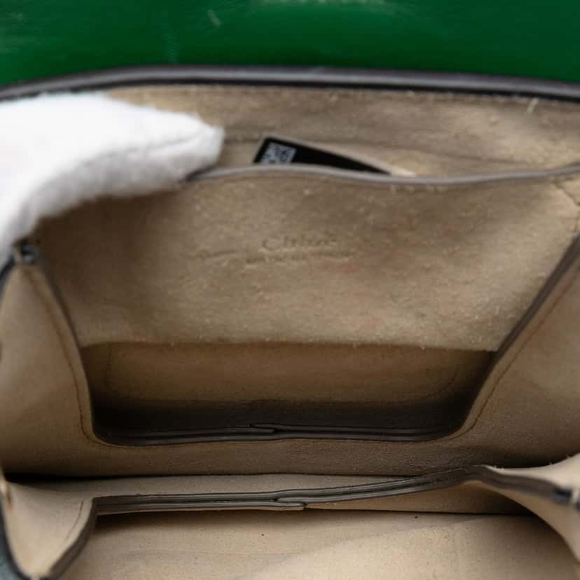 Chloé Mini Calfskin and Suede Faye Bracelet Bag Green Leather Very good condition - Model View