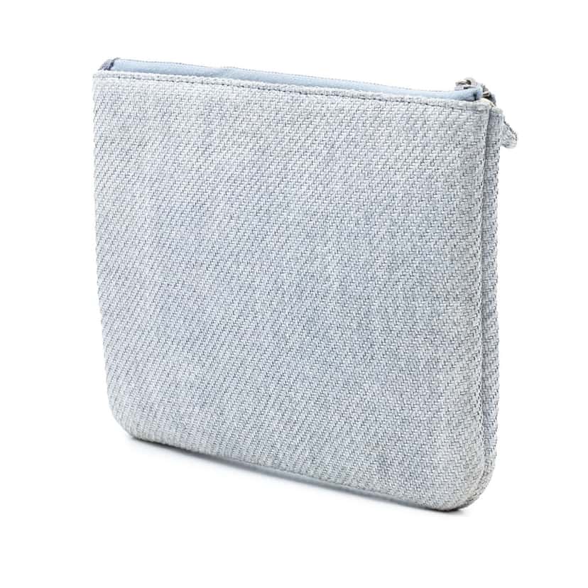 Chanel Small Denim Deauville O Case Clutch Blue Very good condition - Back View