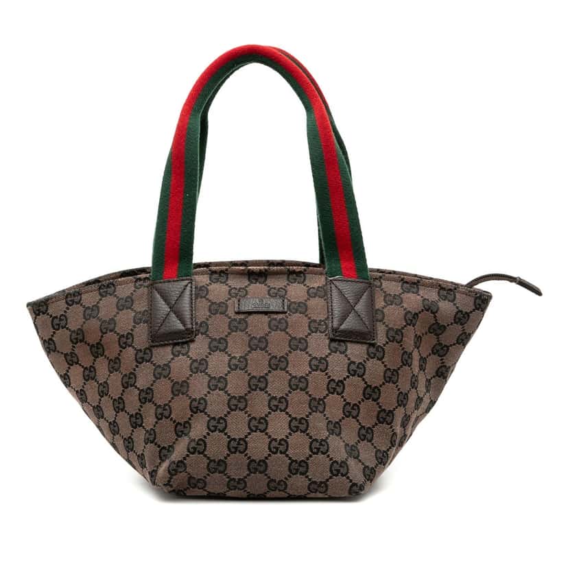 Gucci GG Canvas Web Tote Brown Very good condition - Front View