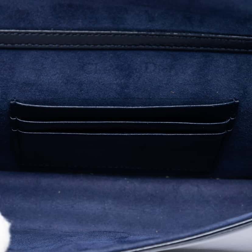 Dior Patent Studded Diorama Top Handle Wallet on Chain Blue Leather Very good condition - Model View
