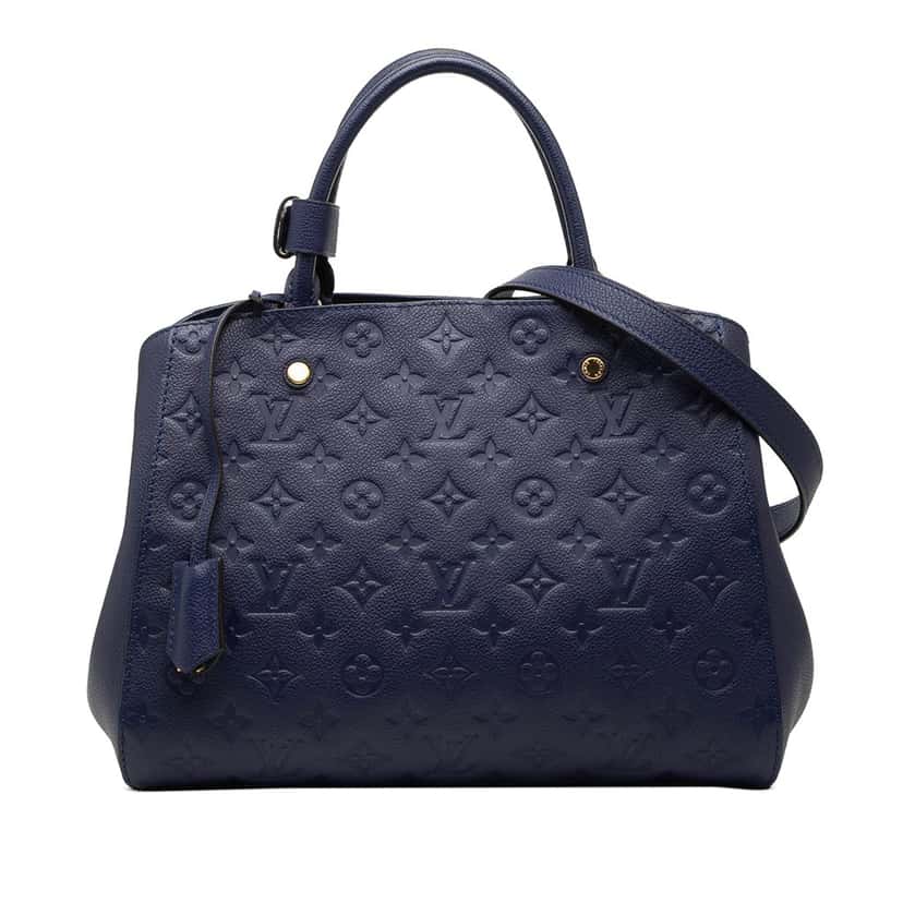 Louis Vuitton Monogram Empreinte Montaigne MM Blue Leather Very good condition - Front View