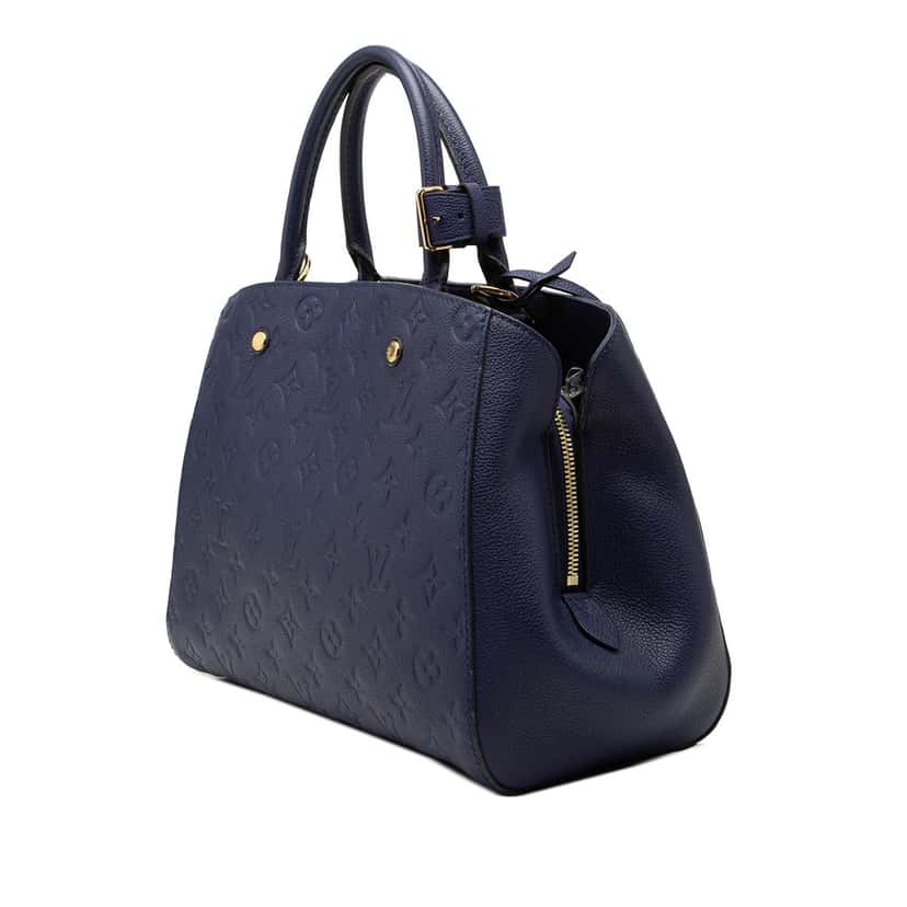 Louis Vuitton Monogram Empreinte Montaigne MM Blue Leather Very good condition - Back View