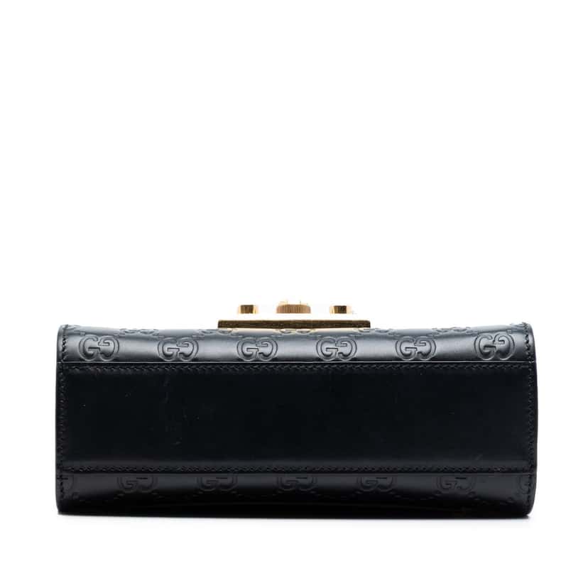 Gucci Small Guccissima Padlock Crossbody Black Leather Very good condition - Inside View