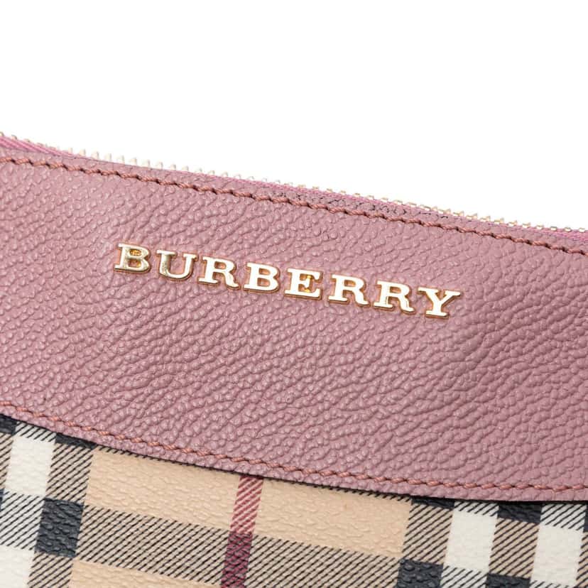 Burberry Haymarket Check Coated Canvas Peyton Crossbody Beige Very good condition - Box View