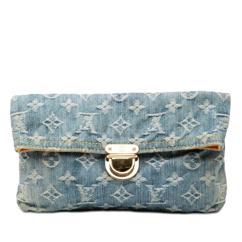 Louis Vuitton Monogram Denim Pochette Plate Blue Very good condition - Front View
