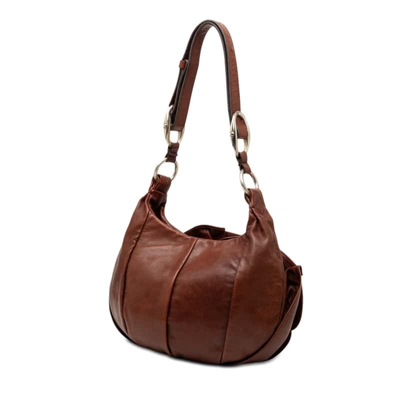 Saint Laurent Leather Nadja Rose Petal Shoulder Bag Brown Leather Very good condition - Back View