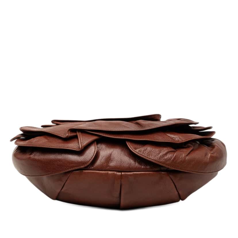 Saint Laurent Leather Nadja Rose Petal Shoulder Bag Brown Leather Very good condition - Inside View