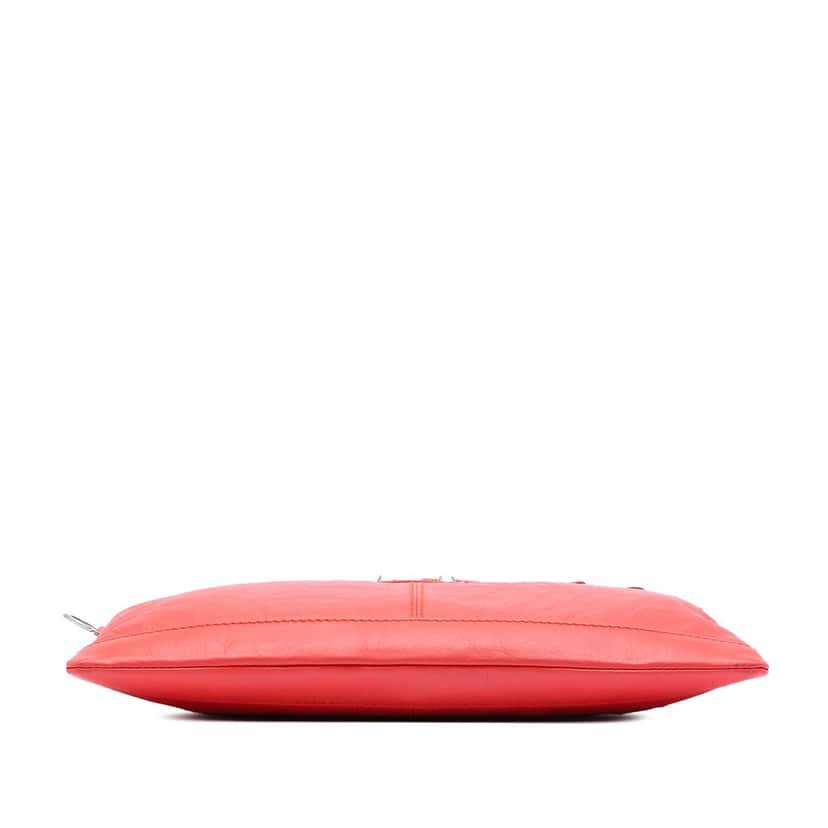 Balenciaga Lambskin Motocross Classic Clip M Clutch Orange Leather Very good condition - Inside View