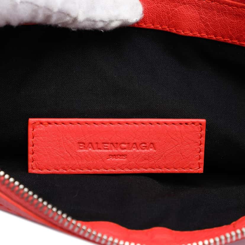 Balenciaga Lambskin Motocross Classic Clip M Clutch Orange Leather Very good condition - Box View
