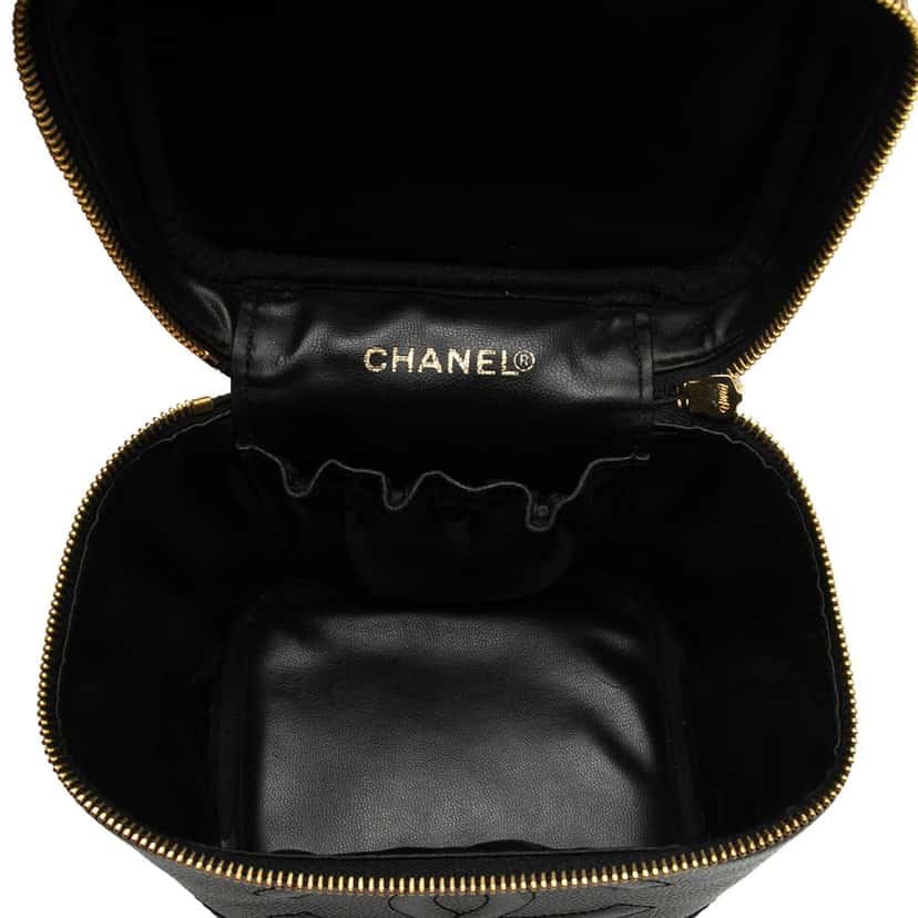 Chanel CC Caviar Vanity Case Black Leather Very good condition - Model View