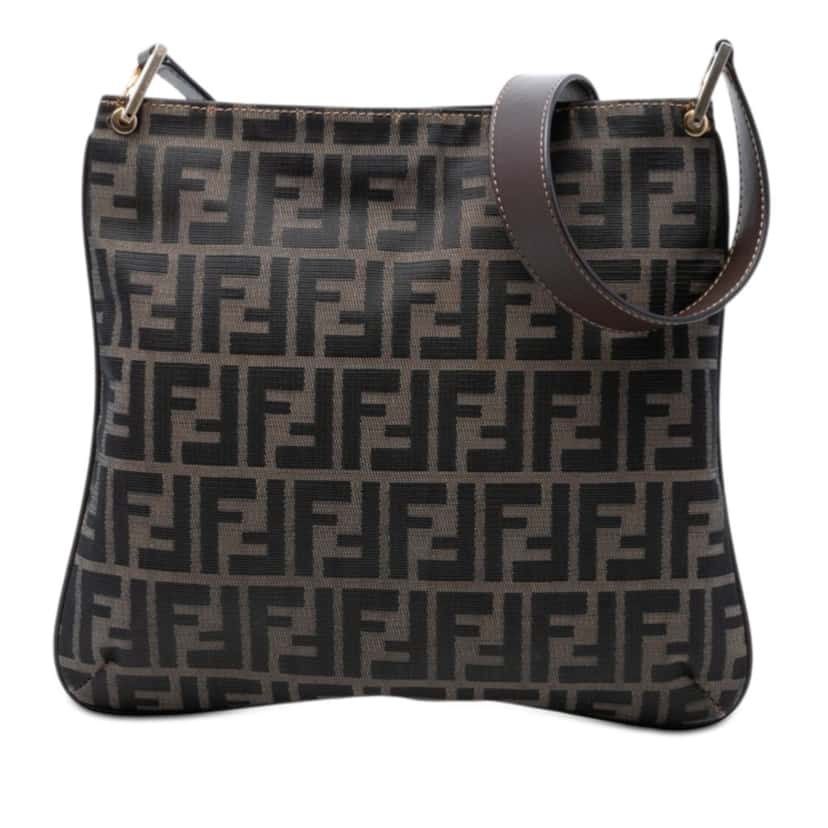 Fendi Zucca Coated Canvas Shoulder Bag Brown Very good condition - Front View