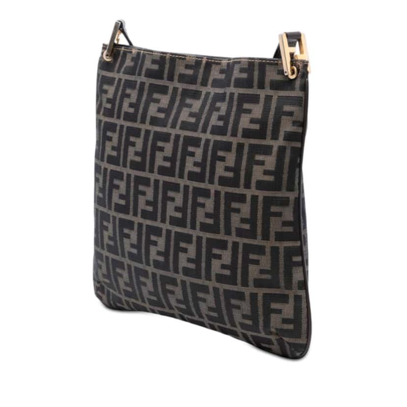 Fendi Zucca Coated Canvas Shoulder Bag Brown Very good condition - Back View