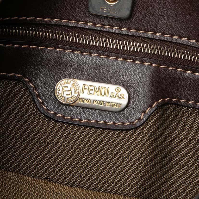 Fendi Zucca Coated Canvas Shoulder Bag Brown Very good condition - Box View