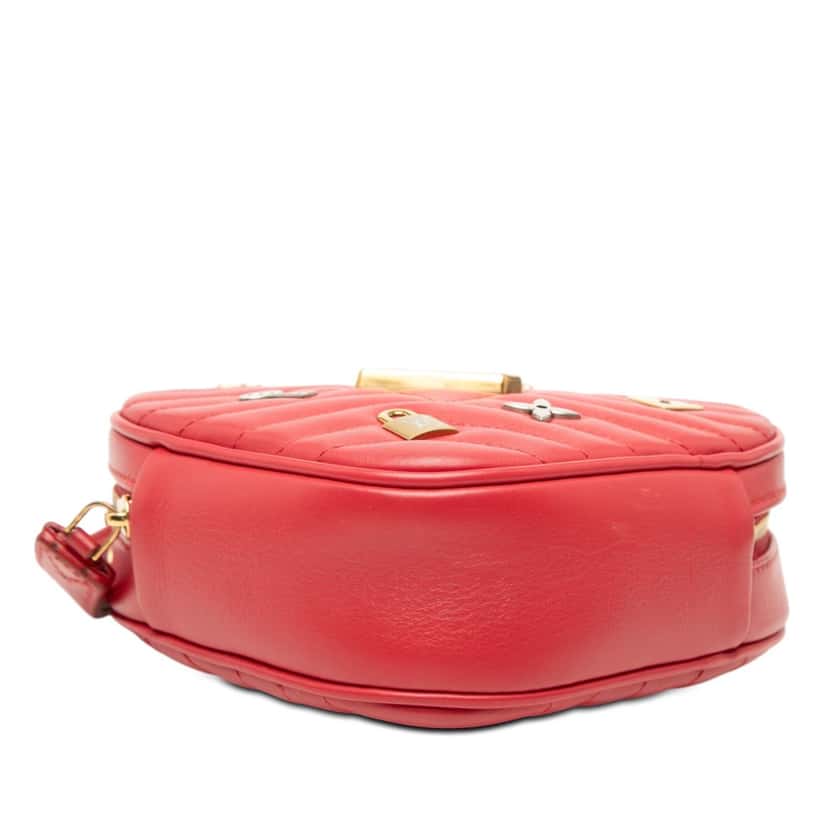 Louis Vuitton Calfskin Embellished New Wave Love Lock Crossbody Red Leather Very good condition - Inside View