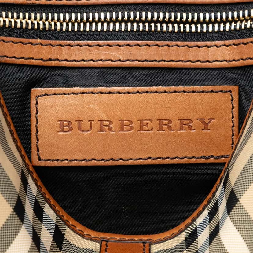 Burberry Haymarket Check Nylon Messenger Bag Beige Very good condition - Box View