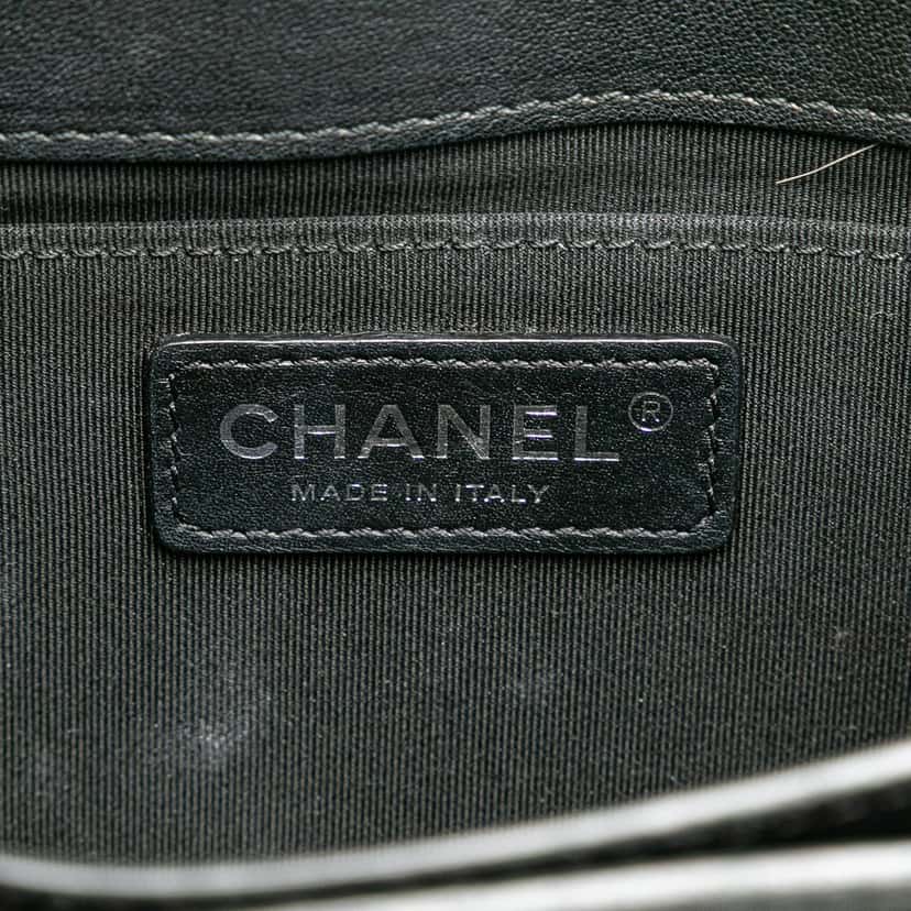 Chanel Small Quilted Goatskin CC Box Flap Black Leather Very good condition - Box View