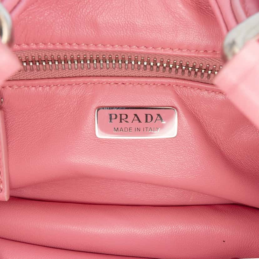 Prada Nappa Soft Padded Re Edition 2002 Moon Satchel Pink Leather Very good condition - Box View