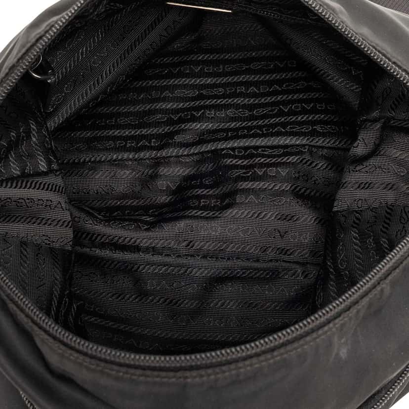 Prada Tessuto Zip Top Crossbody Black Very good condition - Model View