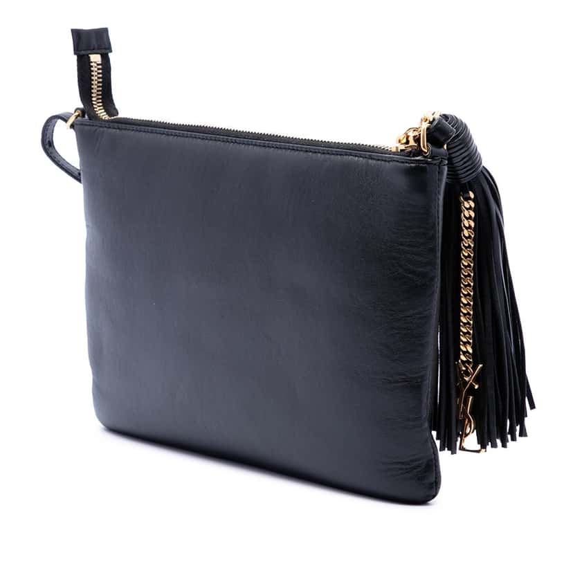 Saint Laurent Leather Teen Monogram Crossbody Black Leather Very good condition - Back View
