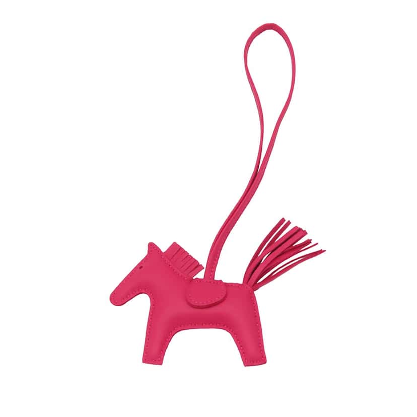 Hermès Milo Lambskin Grigri Rodeo Bag Charm PM Pink Leather Very good condition - Front View