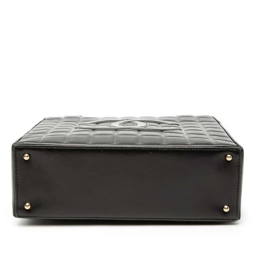 Chanel CC Choco Bar Lambskin Tote Black Leather Very good condition - Inside View