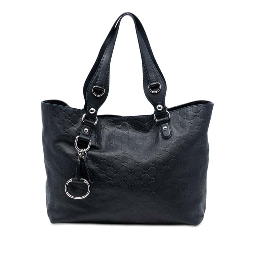 Gucci Medium Guccissima Icon Bit Tote Blue Leather Very good condition - Front View