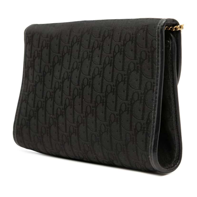 Dior Diorissimo Trotter Canvas Chain Crossbody Black Very good condition - Back View