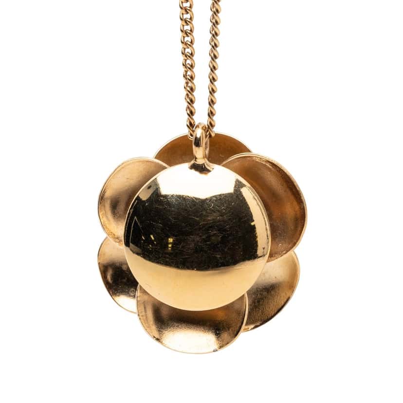 Chanel CC Enamel Camellia Pendant Necklace White Very good condition - Inside View