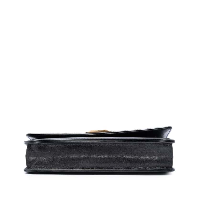 Chanel Quilted Lambskin Double Stitch Boy Wallet On Chain Black Leather Very good condition - Inside View