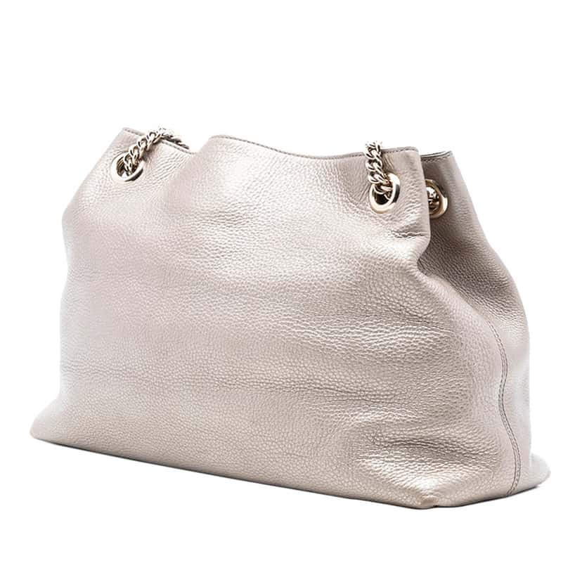 Gucci Medium Metallic Leather Soho Chain Tote Gold Leather Very good condition - Back View