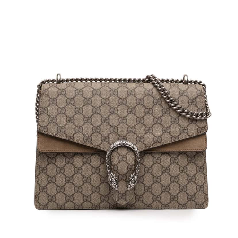 Gucci Medium GG Supreme Dionysus Shoulder Bag Beige Very good condition - Front View