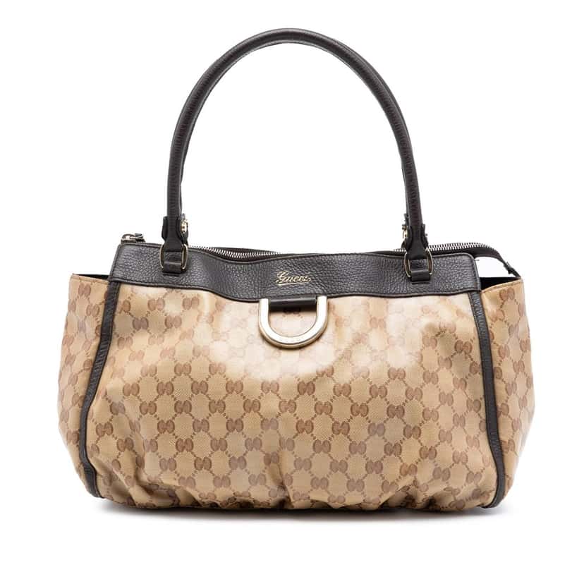 Gucci GG Crystal Abbey D Ring Tote Beige Good condition - Front View